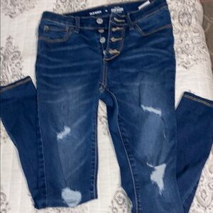 Old Navy Blue Skinny Jeans with Distressed Details